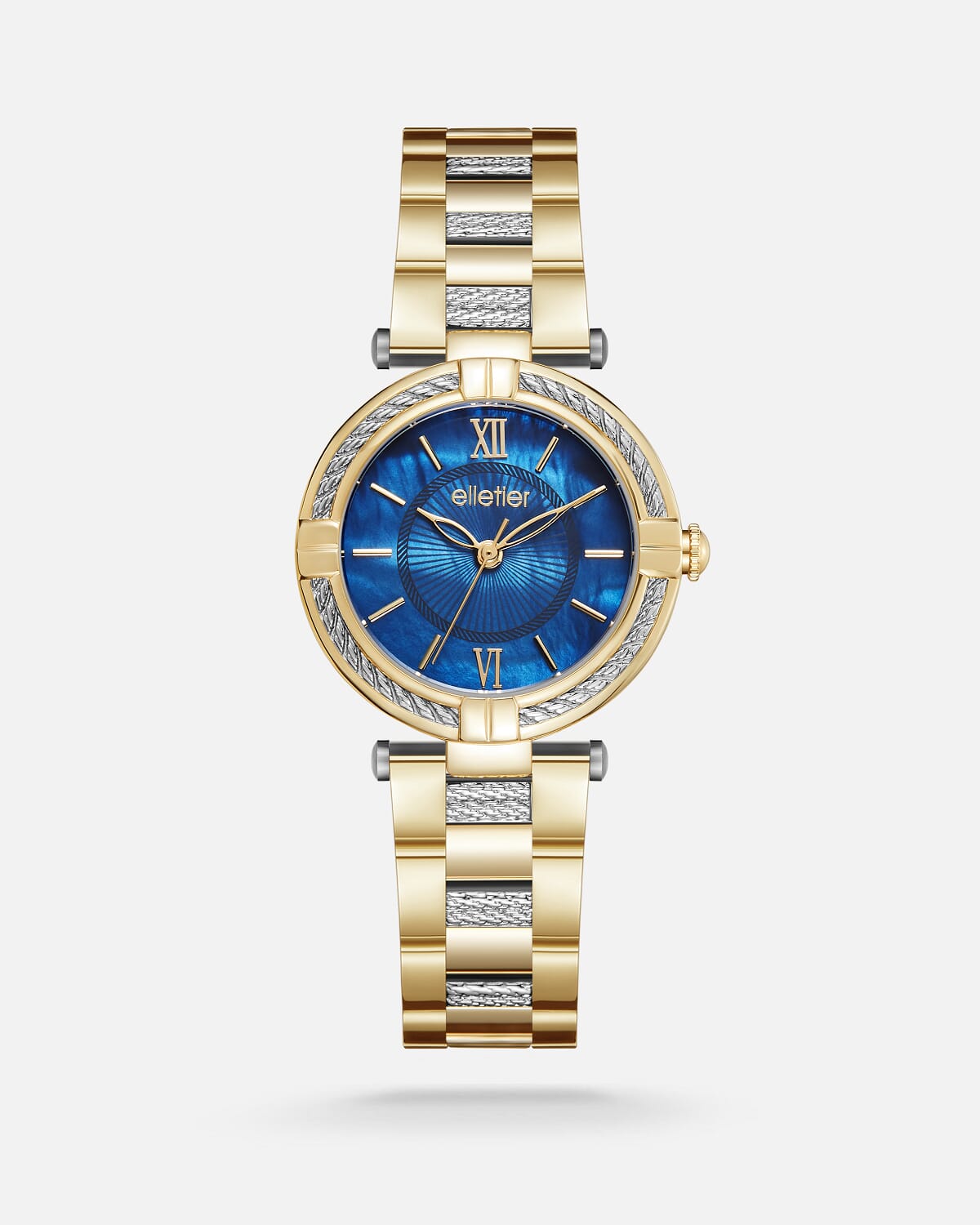 ‎ ساعة نسائية من اليتير بلون فضي وذهبي